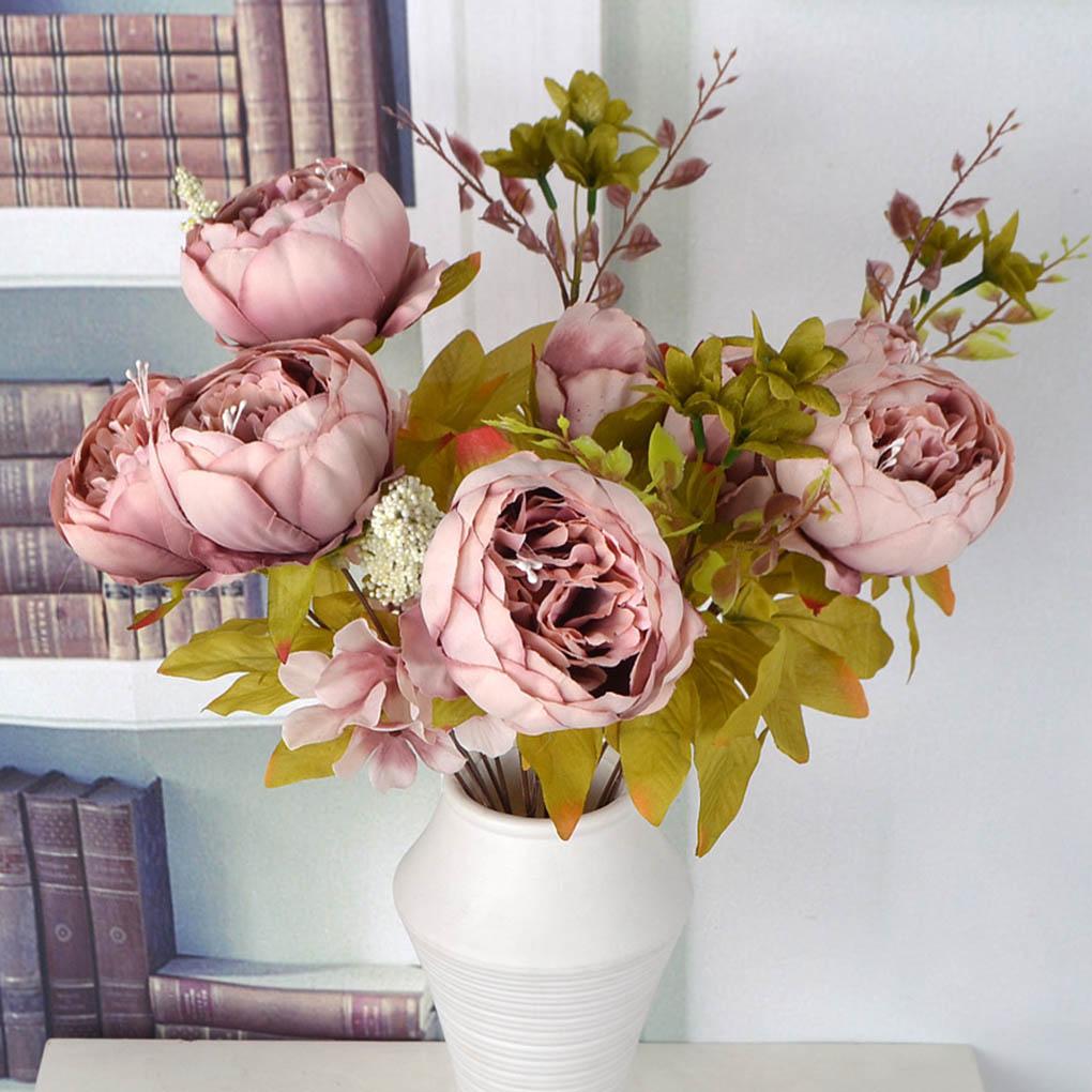 Artificial Silk Peony Flower Bunch Home Garden Wedding Party Floral Decor Supply Artificial Silk Peony Flower Bunch Home Garden Wedding Party Floral Decor Supply