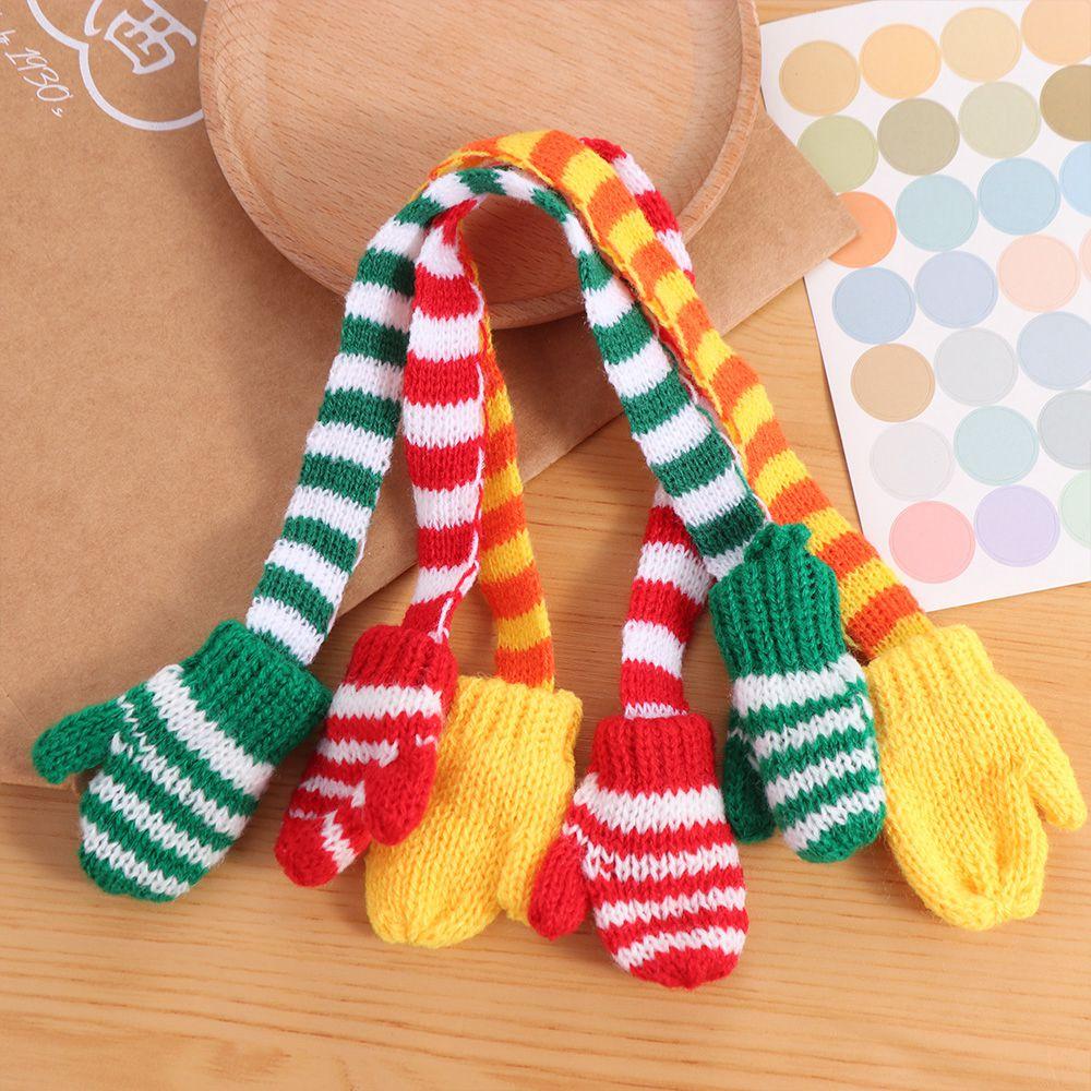 Soft Doll Scarf with Gloves Pretend Play Winter Doll Accessories Mini Dolls Hat Photographic Prop