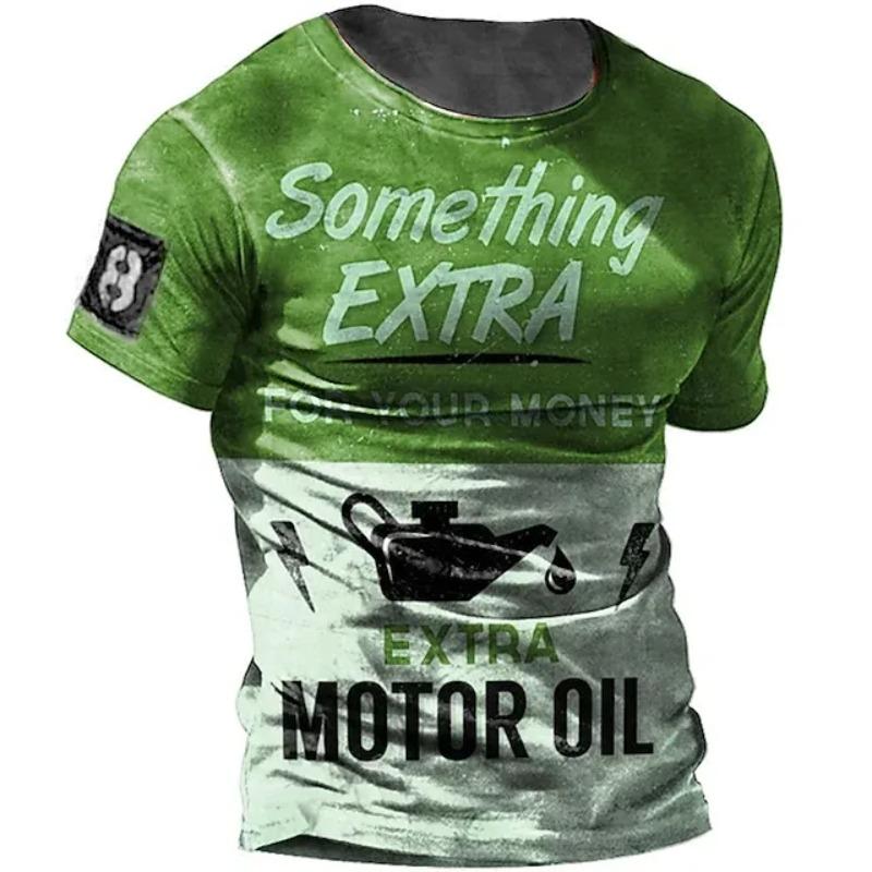 Men Vintage Motorcycle 3d Print Casual Short Sleeve Loose Oversized T-shirts for Men Sweatshirt Men's Top Clothing