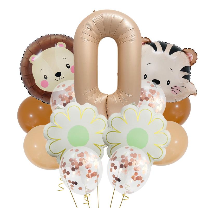 

Винтажный Лесной Тигр Лев Набор Воздушных Шаров Животные Карамельный Цифровой Декоративный Шарик для Вечеринки в честь Дня Рождения Vintage Animal Set 0