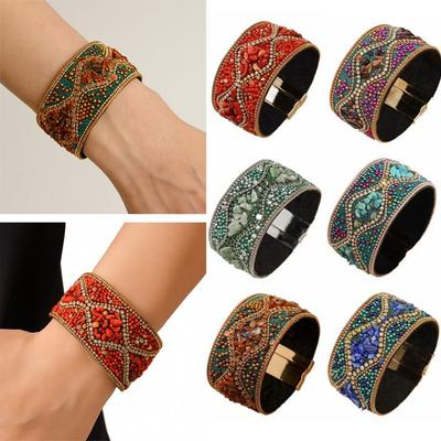 Böhmisches Strass-Damenarmband Ethnischer Stil Handgefertigtes Damenarmband Kleid Schmuck