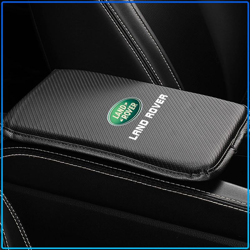 1Pcs Car Armrest Box Mats Leather Center Console Covers Emblem For Land Rover Freelander 2 L2 L319 L462 LF Range Sport Evoque L322 Discovery 2 3 4 5