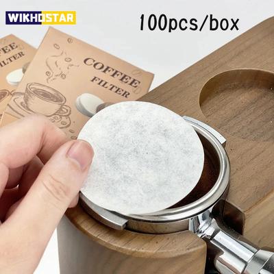 100ks Kávový filtrační papír Filtry na espresso 51mm 53mm 58mm síto na puky pro obráběcí stroje Delonghi Breville Portafilter