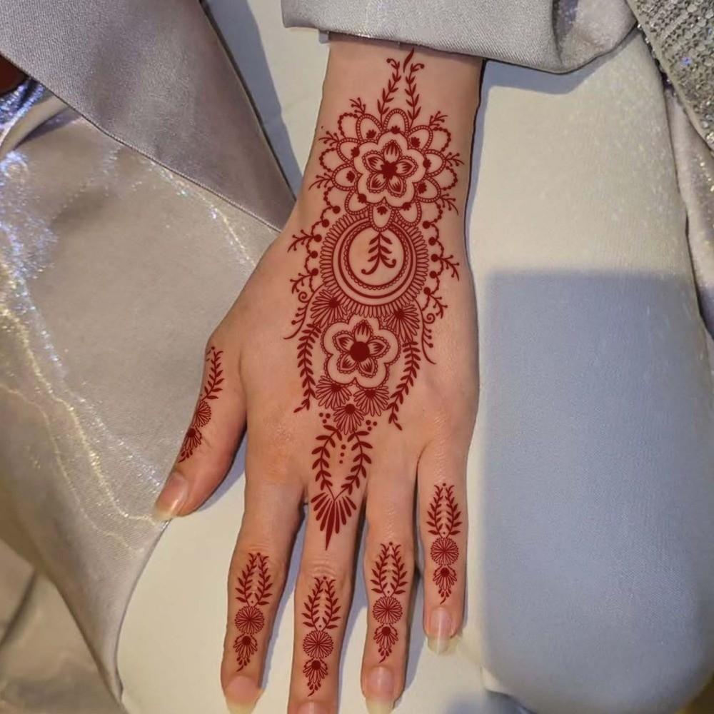 Mehndi Designs Henna Tattoo Stickers Flower Hand Tattoo Body Art Sticker  Summer Vacation