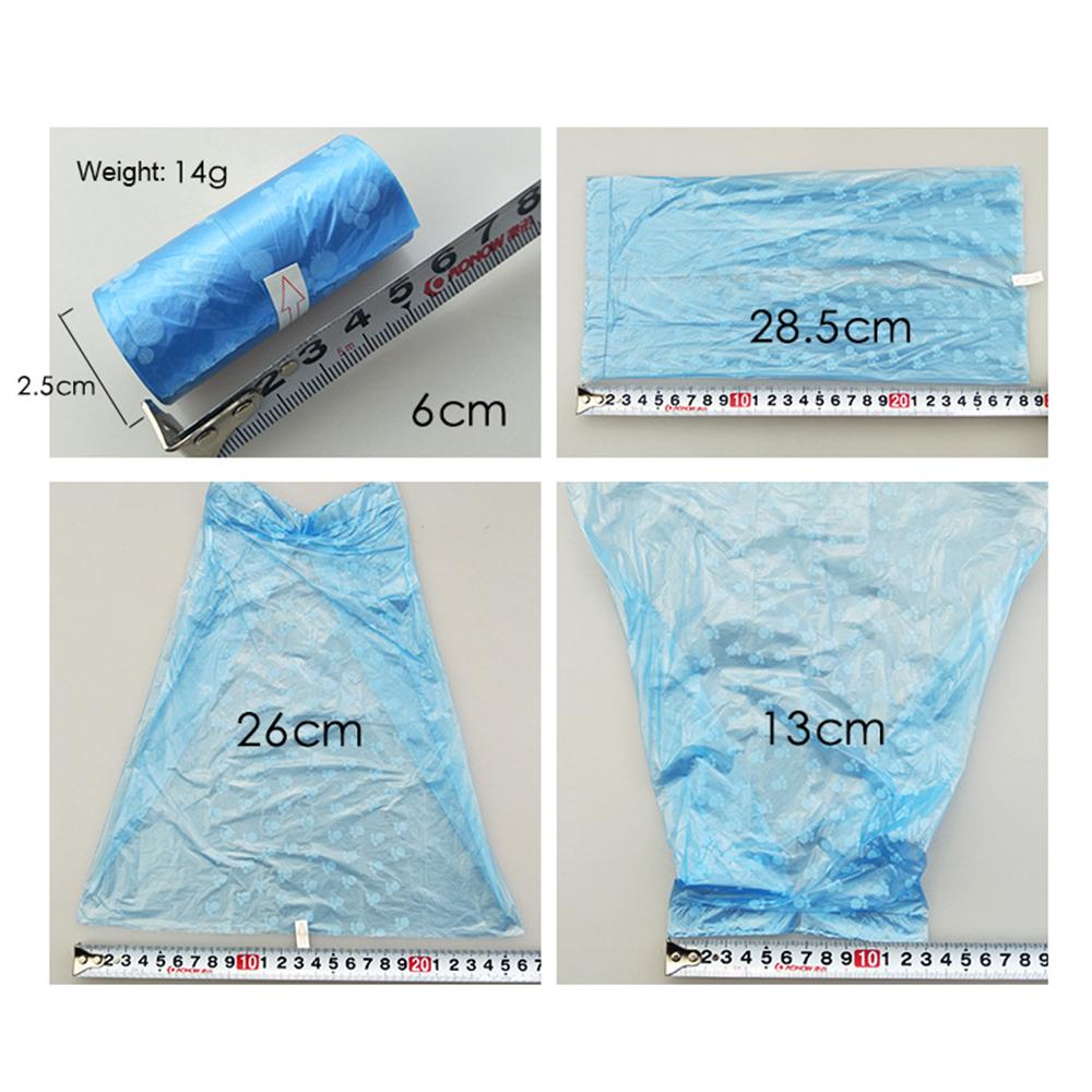 15 Pcs Pet Dog Waste Poop Bags with Printing Footprint Pattern Design Clean-up Garbage Waste Bag