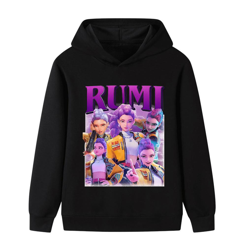 B1208 Kids Boys Girls Kpop Rumi Zoey Mira Print Long Sleeves Hoodie