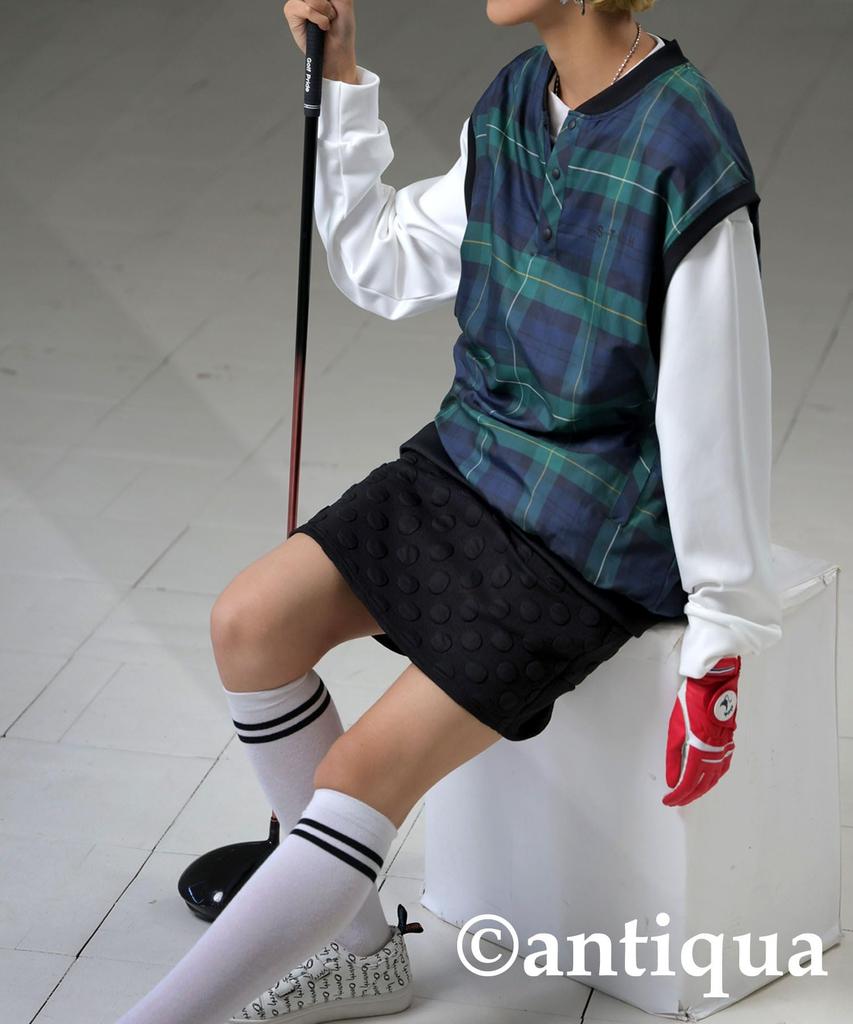 Antiqua GOLF X STCH One Size Black Skirt, Women's, AST-00025, 05,