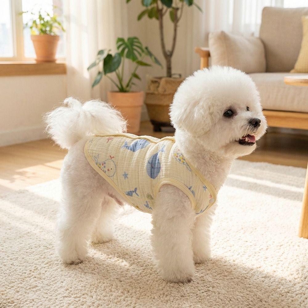 Cute Puppy Short Shirt Breathable Pet T-shirt Casual Pet Sleeveless Pullover  Spring Summer Season