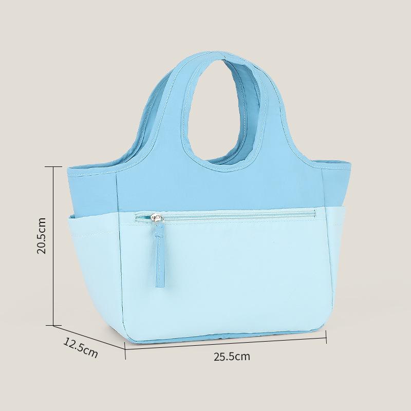 

Multi-Functional Tasslon Handbag: Lunch, Toiletry & Makeup Bag in One | Double синий