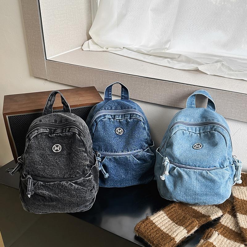 Mini Denim Backpack for Women – Compact Washed Jeans Style Bag – Perfect for Daily Use & Travel