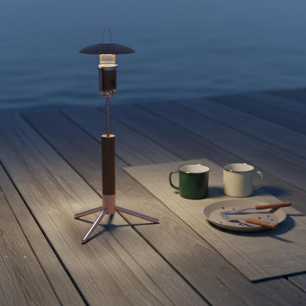 Tabletop Camping Light Stand Aluminum Alloy Construction Portable Lantern Tripod Foldable Design