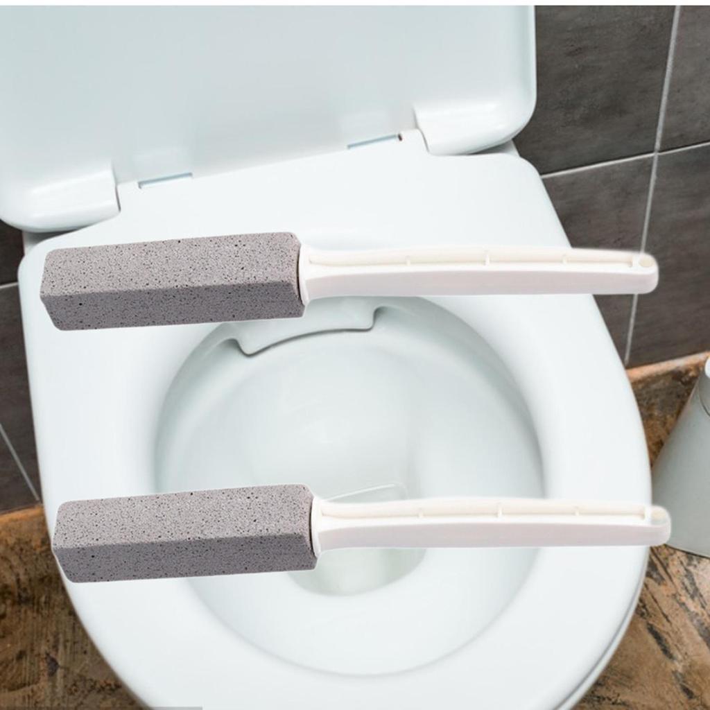 2 Pieces Pumice Toilet Brush,Bathroom Cleaning Brush with Handle,Bathroom Accessories,Toilet