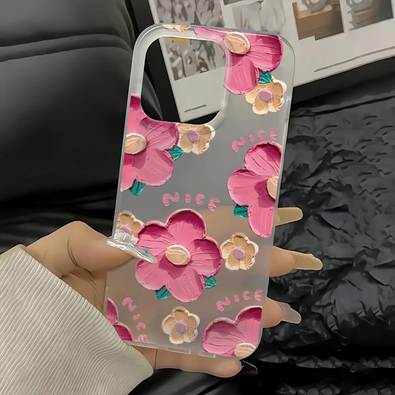 Oil Painting Flower Phone Case For iPhone 16 Case iPhone 14 13 12 11 15 Pro Max 13 12 Mini 7 8 Plus X XS XR SE2 Soft TPU Cover