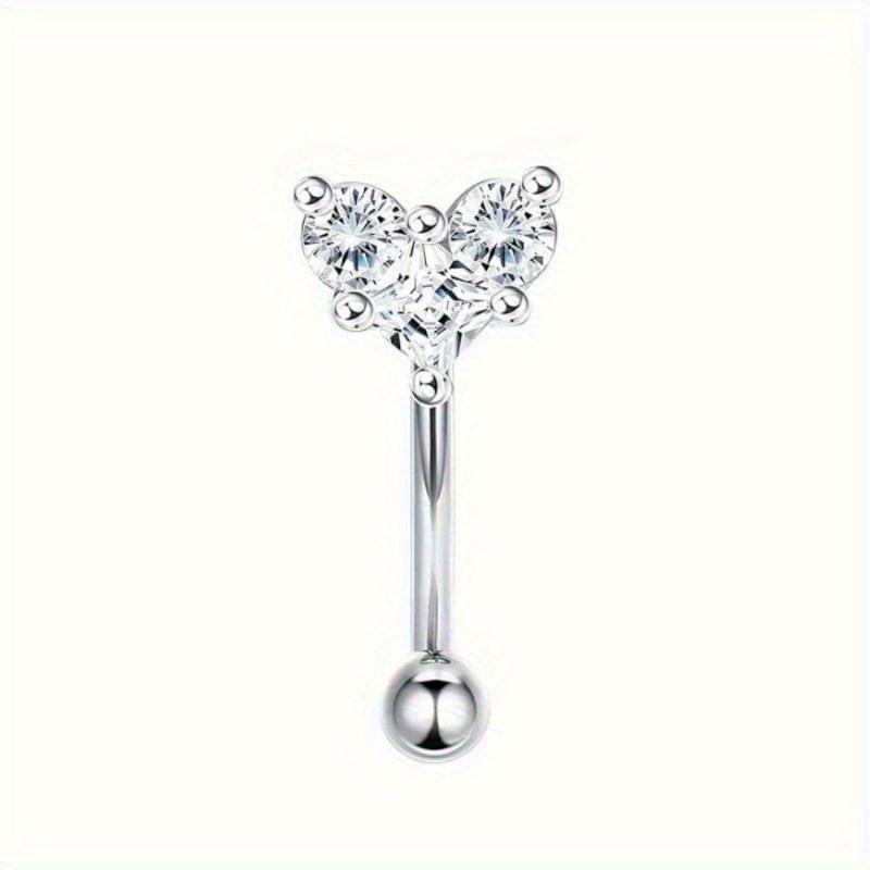 Florideco 1Pc Rook Eyebrow Studs Earrings Surgical Steel CZ Opal Belly Lip Ring Cartilage Piercing Jewelry for Women Men