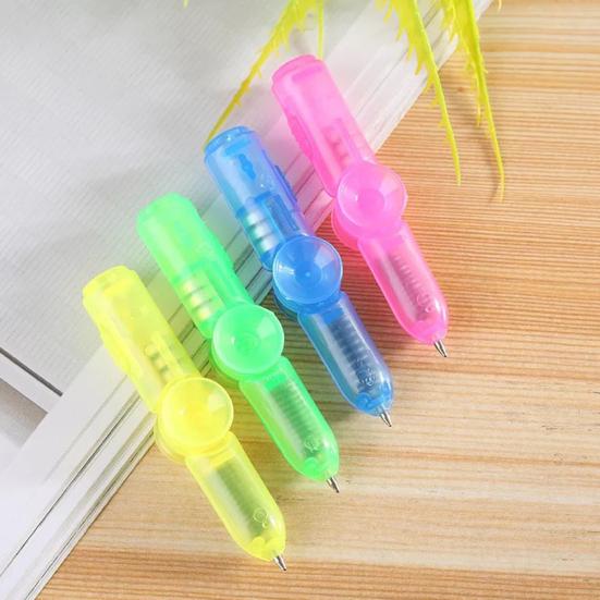 Lighting Fingertip Gyro Ballpoint Pen Stress Relief Gift Kids School Stationery