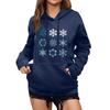 Women's Winter Christmas Printed Pullover Hooded Sweatshirt Fleece Long Sleeve Sweatshirt
