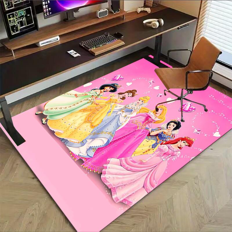 Princesses Colorful Dresses Carpet For Playroom Bedroom Living Room Sofa Home Decorkids Game Area Rug Nonslip Floor Mat