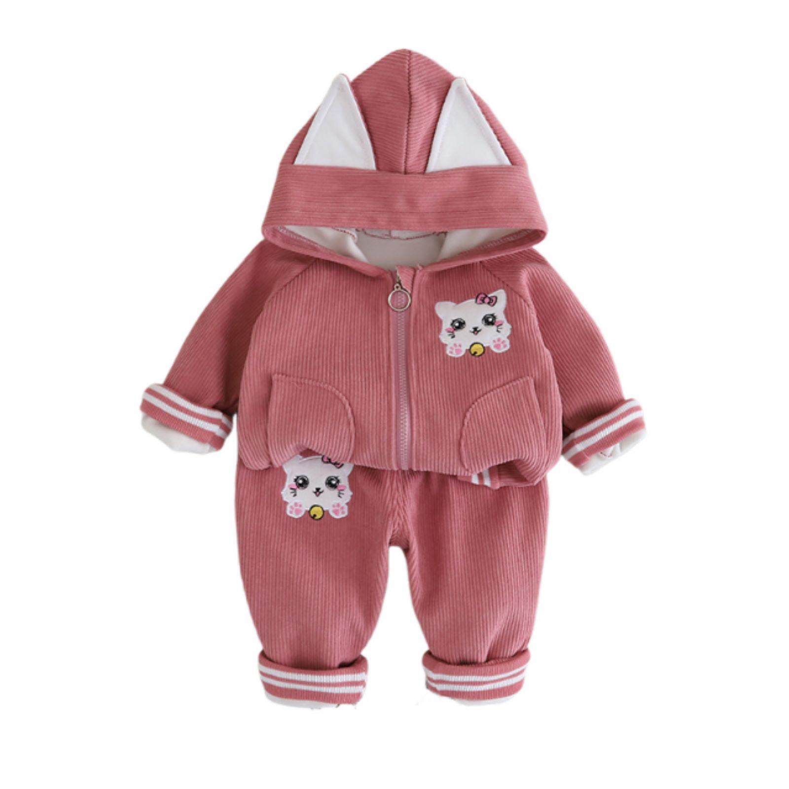 

Детский повседневный комплект с длинным рукавом, удобные наряды для повседневной носки 100 розовый