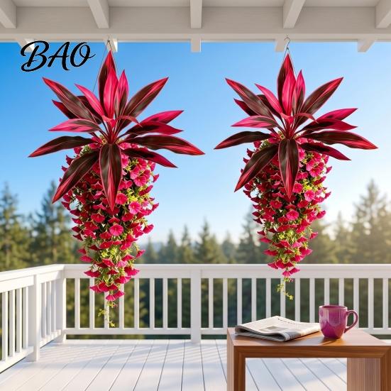 Silk Flower Garland for Wall Artificial Flowers, Plants Hanging Outdoors, UV Resistant Faux Long Lasting Decorative Floral Vines Indoor Outdoor