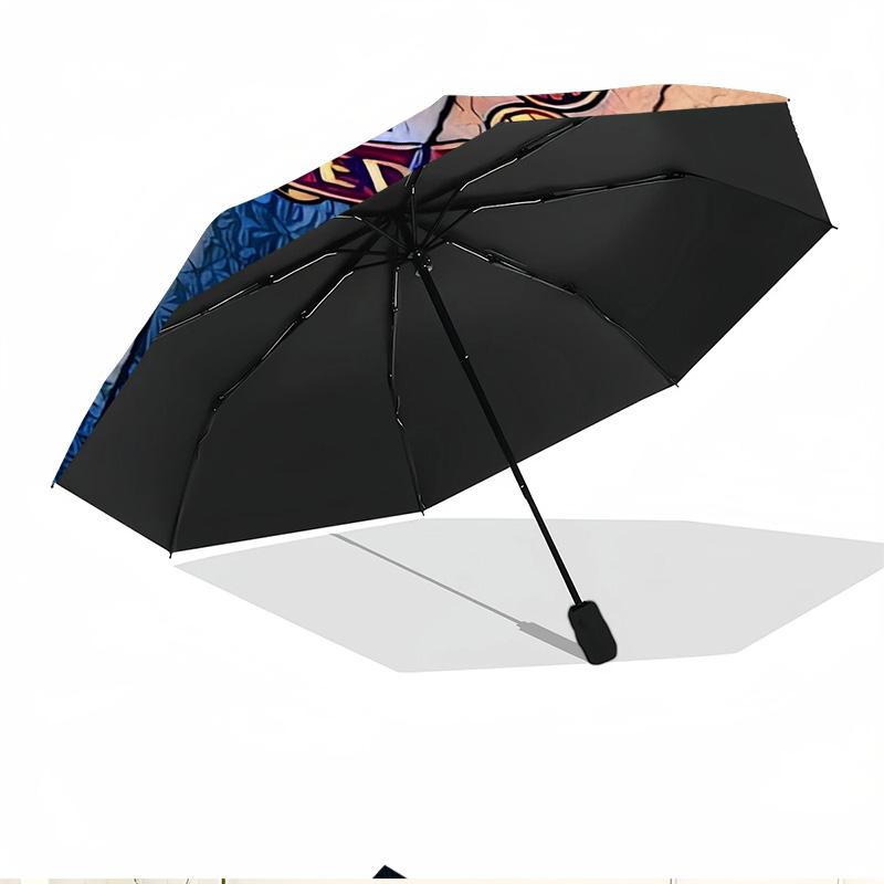 Manchester Football Print Automatic Open Close Umbrella, Portable Foldable Umbrella, for Outdoor Commute Camping Trip, Ideal Birthday Gift