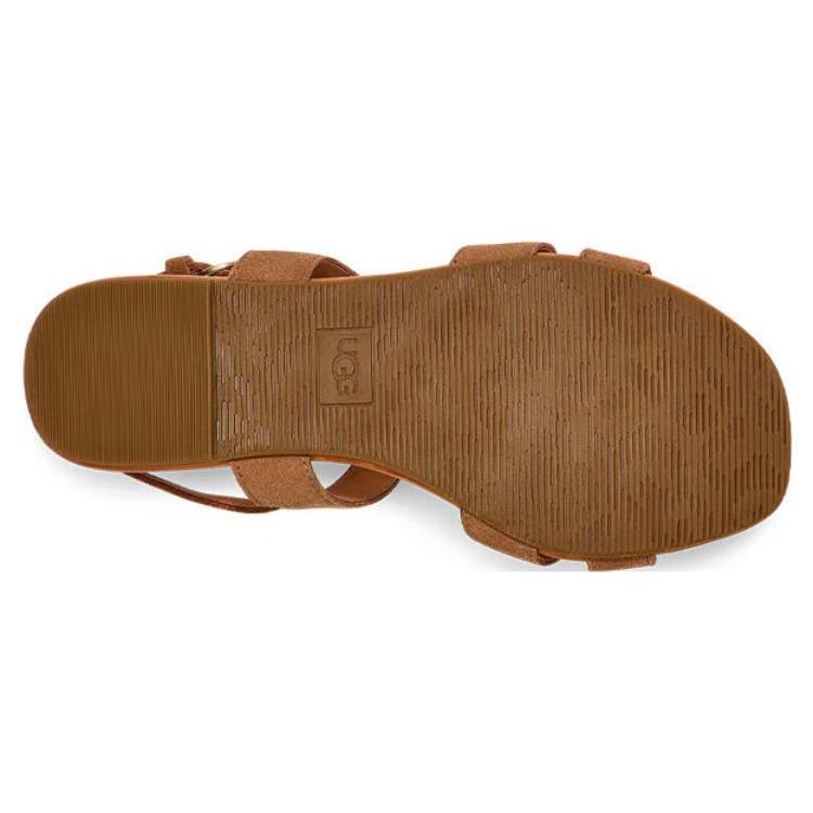 UGG Cow Split Leather Stylish Sandal Women's Chestnut 1136789-CHE