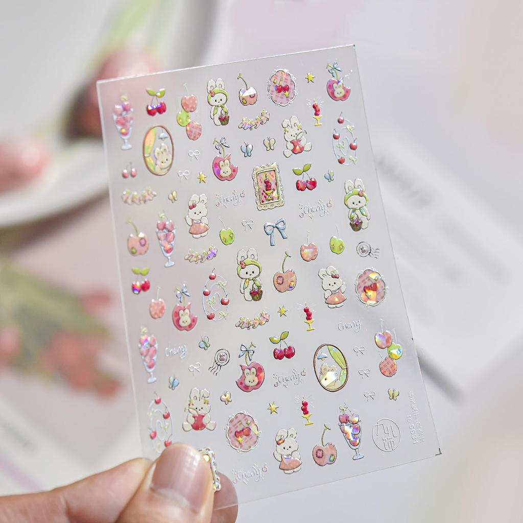 Tomoni Shell Light Sweet Rabbit Nail Stickers for Kids