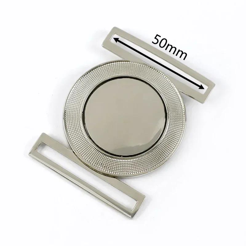 Meetee 1/2/4/5Pcs 30-60mm Metal Waist Belt Buckle Ribbon Band Adjust Clasp Coat Down Jacket Belts Decor Hook Buckles Accessories