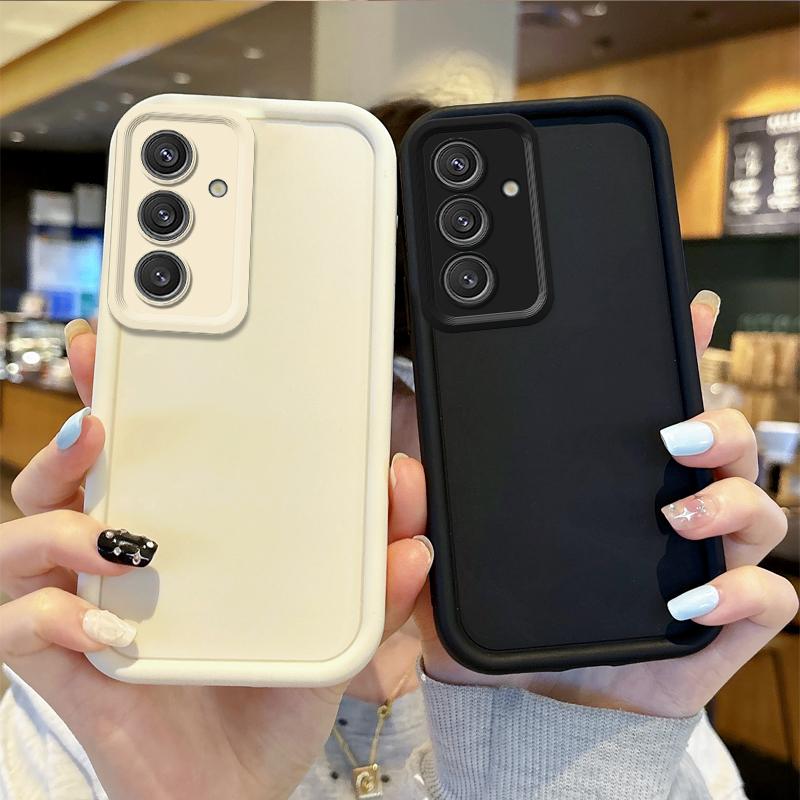 New Silicone Non-Slip Black Phone Case For Samsung Galaxy A35 A34 A33 5G Light Luxurious Washable Phone Cases Shockproof Cover