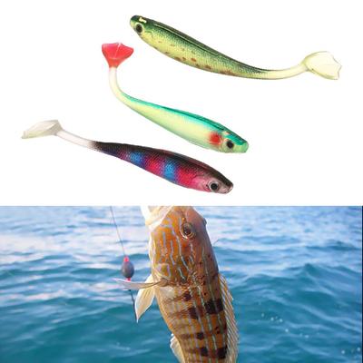 5Pcs/lot High Quality Artificial  T Tail Swimbait Silicone Soft Bait Worm Fishing Lures