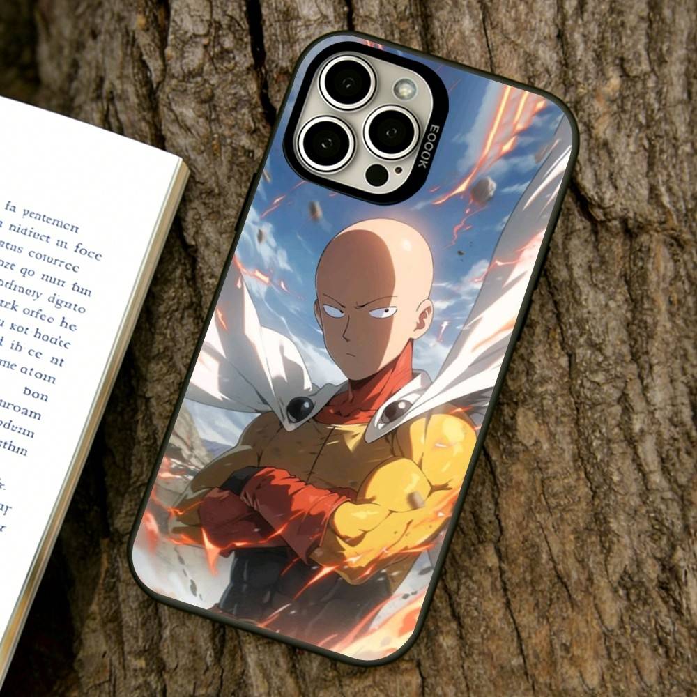 One-Punch Man Phone Case For iPhone 17,16,15,14,13,12,11 Plus,Pro Max,XS,Colorful Silver Black Cover