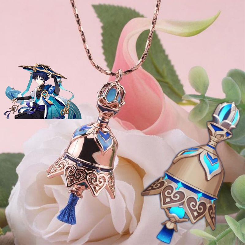 Anime Game Genshin Impact Scaramouche Cosplay Necklace Wanderer Balladeer Unisex Kunikuzushi Small Bell Party Pendant Jewelry