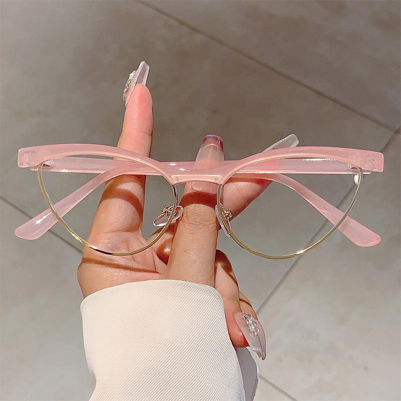 

Popular Retro Anti Blue Light Optical Cat Eye Glasses Women Luxury Brand Designer Myopia Prescription Eyebrow Eyewear Frame