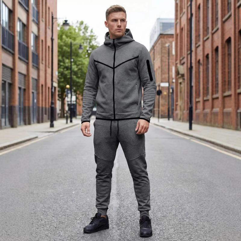 New Hooded Sweatshirt Daily Sports Casual Sports Casual Jacket Trousers Suit Men's Clothing
