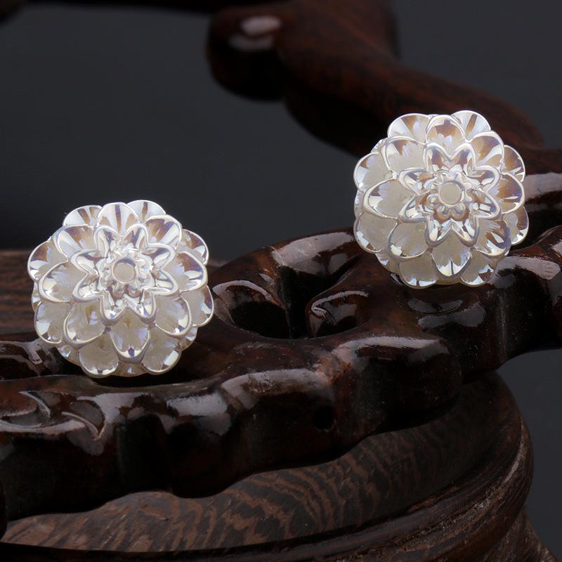 Silver 3D Multi-Layered Earrings for Makeup Artists & Hair Stylists – Wedding Accessories
