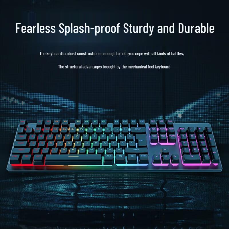 GX300 Wired Gaming Keyboard with Mechanical Feel and Blue Backlight