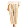[K's Eye] Women's Room Pants, Quarter Length, 100% Cotton, Striped Pattern Made of Smooth, Light and Cool Material, Elastic Waist Specification,