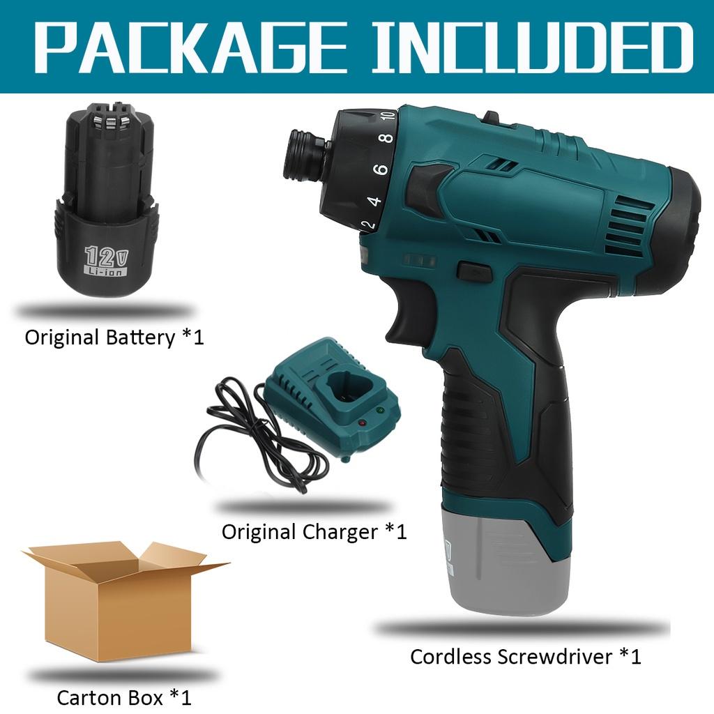 DC 12V Electric Screwdriver Mini Wireless Power Drill Lithium-Ion Battery Hand Driver Wrench Tools for Bosch Battery Impact