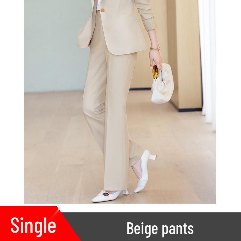 Women's Single-Breasted Navy Blue Long Sleeve Suit Jacket - Professional Spring/Autumn Formal Wear for Managers