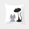 Cute Cartoon Cat Cushion Cover Creative Black White Naughty Cat Pillow Case Home Textiles Decorative Pillow Cover For Sofa