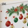 Removable Bathroom Wall Art Christmas Ball Toilet Sticker, Decoration Decal, Seasonal Sticker Waterproof Lid Decal for Holiday Party Theme Decor