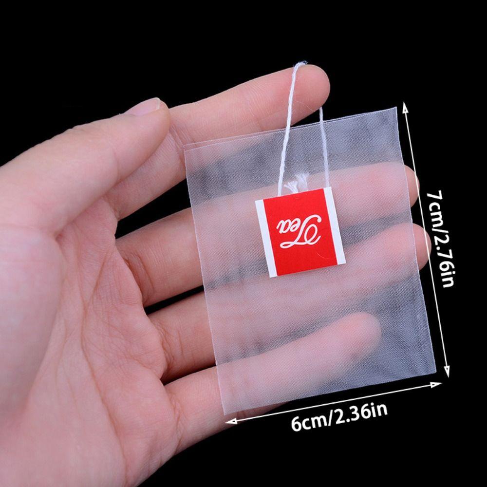 100Pcs Portable Transparent Disposable Transparent Teabags with String Nylon Empty Tea Bags Heat-sealable Filter Bag