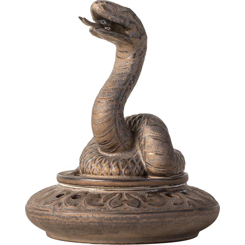 Creative Snake Decorative Ornaments, Zodiac Snake Ceramic Incense Burner, Household Indoor Incense Stick, Incense Insert, Agarwo