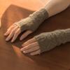 Cashmere Autumn and Winter New Women's Half-finger Twist Gloves To Protect Against Cold and Warm Arms Fashionable Soft Waxy Gloves