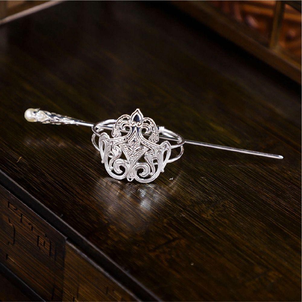 Headpiece Chinese Hanfu Hair Crown Coloured Glaze Ponytail Bun Hair Holder Elegant   Party