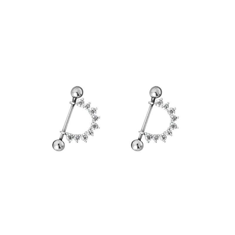 

Уникальные серьги-гвоздики в форме веера с бриллиантами и серьги-косточки для двоих, холодные и модные