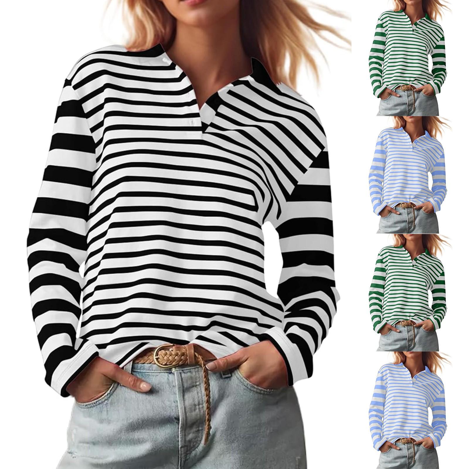 

Womens Summer Tops Oversized Striped T Shirts Short Sleeve Tunic Tops Tee Blouse
