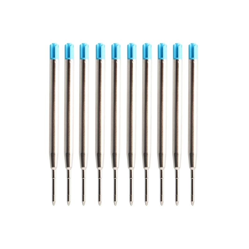Metal Ballpoint Pen Stainless Steel Push Style 0.7mm Blue Black Ink School Stationery Supplies Color Silver Gold Pens