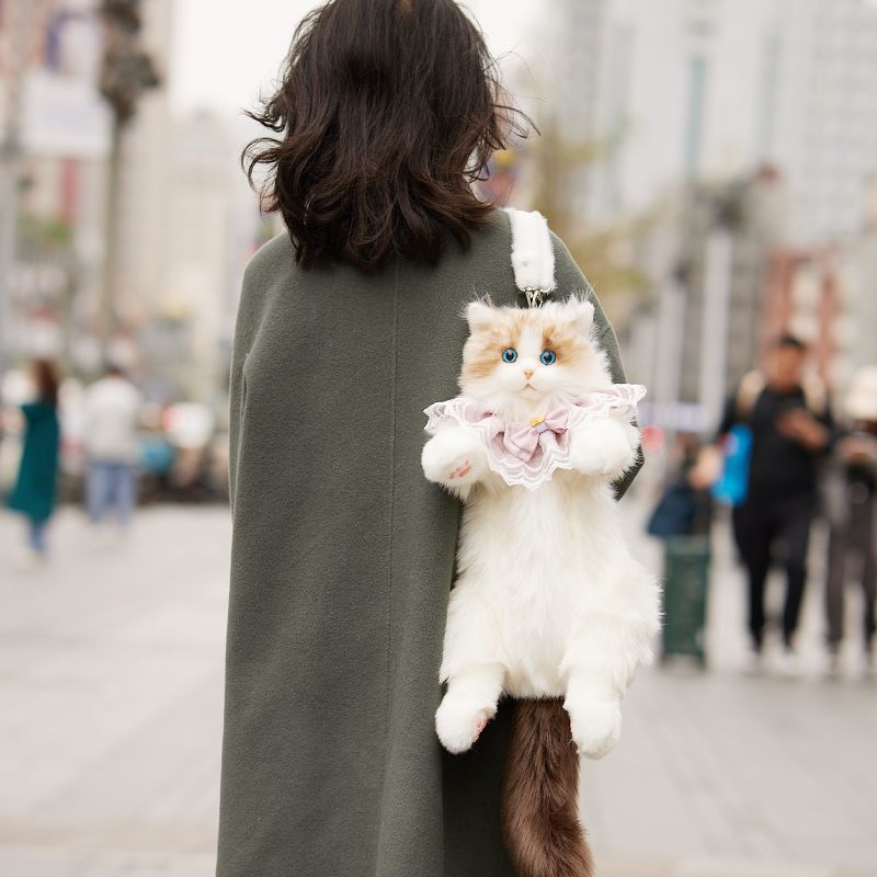 Chongker Simulation Puppet Cat Bag Cat Doll Cute Cat Bags Plush Girlfriend Gift Kawaii Backpack