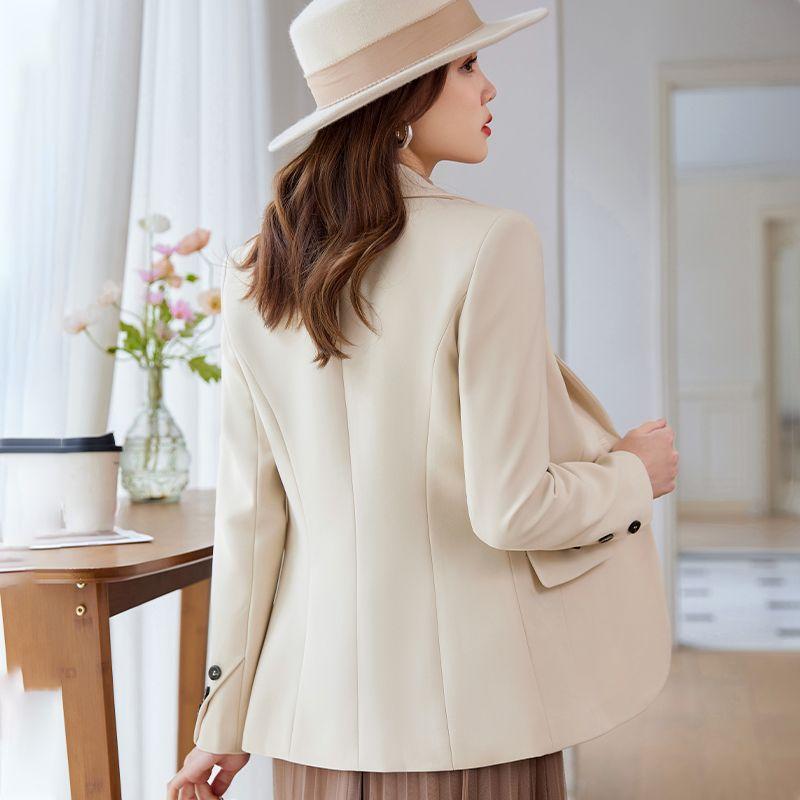 Apricot Casual Suit Jacket Female New Autumn  Winter Temperament High-end Design Suit Formal Wear