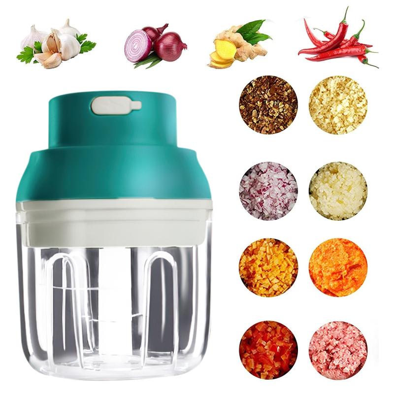 250ml Electric Garlic Chopper Mini Food Slicer Portable Garlic Masher Mincer Press Wireless Food